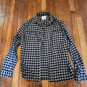Black and White Long Sleeve Button Down